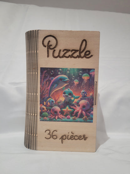 Puzzle en bois avec boite de rangement