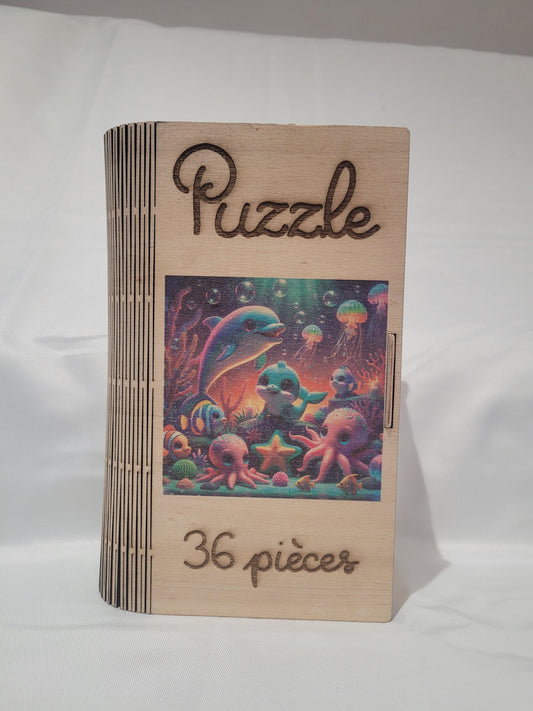 Puzzle en bois avec boite de rangement